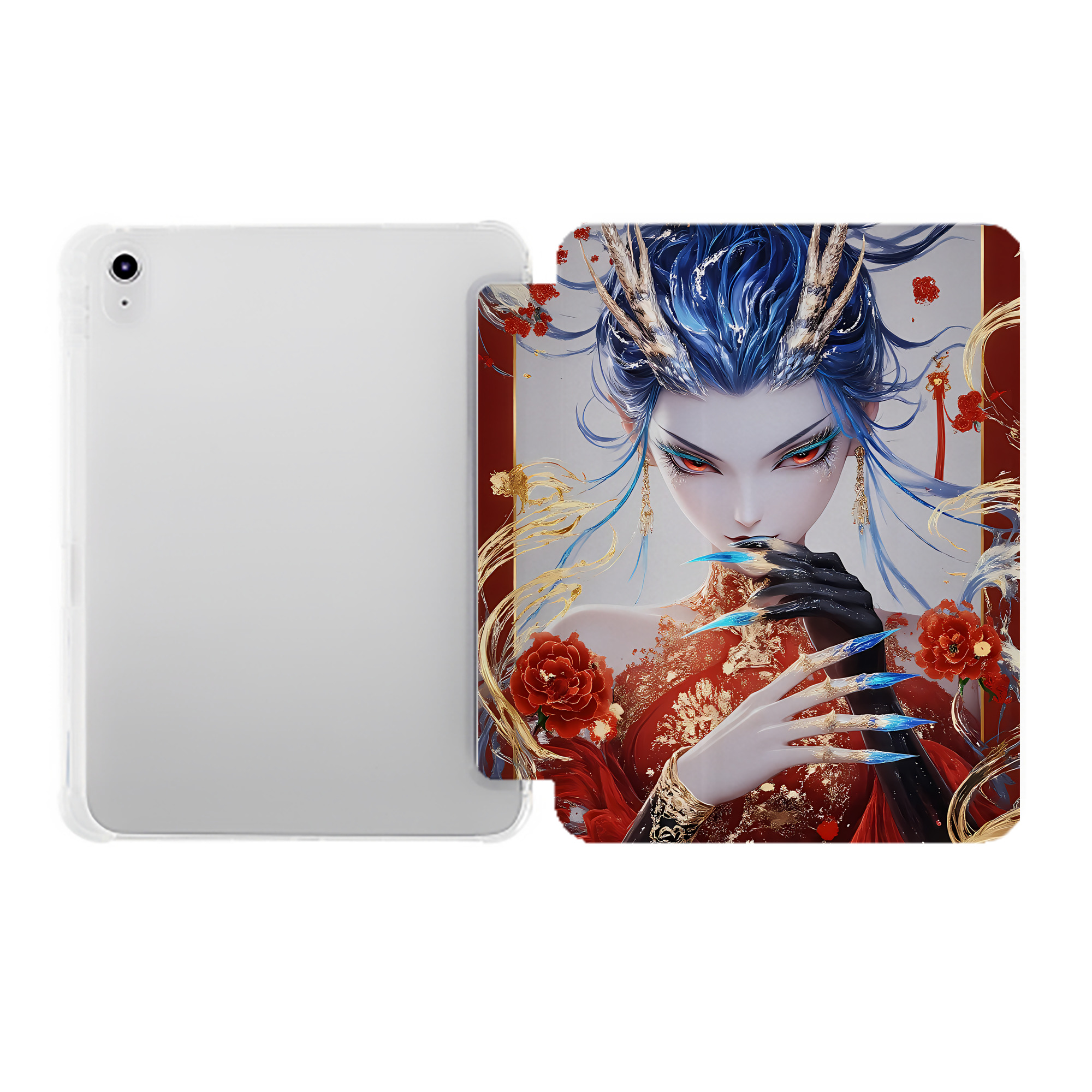 （画像用） Ne Zha 2 ナタ 魔童の大暴れ IPad ケース ペン収納付き 三つ折りスタンド PUレザー×シリコン 対応機種9.5/10.5/10.9インチ